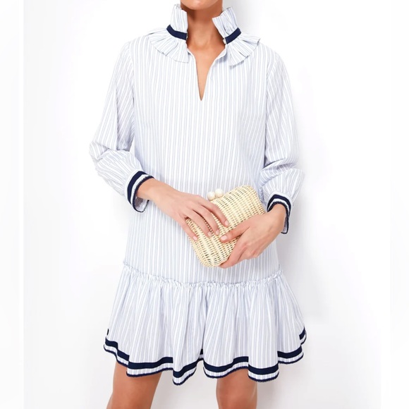 Tuckernuck Dresses & Skirts - Grosgrain Strim OxFord Stripe bouvier dress size XXL NWT